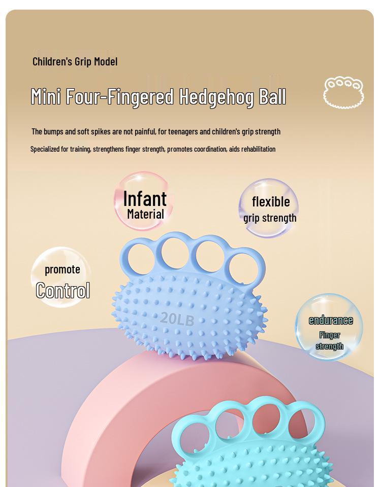 Children's Silicone Four-Finger Grip Ball for Strength and Flexibility Training