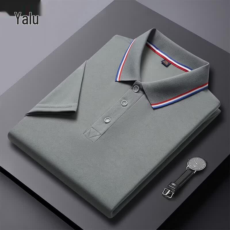 Men s Business Casual Ice Silk Polo Shirt L