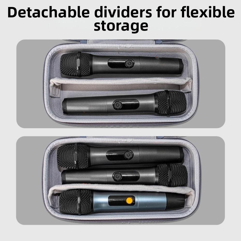 Hard Shell Microphone Storage Bag Water-Resistant Microphone Carrying Case  for Dual Mic