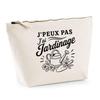 Beige Pouch I Can't I Have Gardening I Can't Minimalist | Cotton Toiletry Bag 3 L with Metal Zip and Flat Bottom
