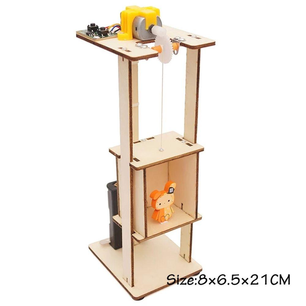 Educational Toys Wooden Elevator Technology Making Toys Electric Toy Assembled Electric Lift