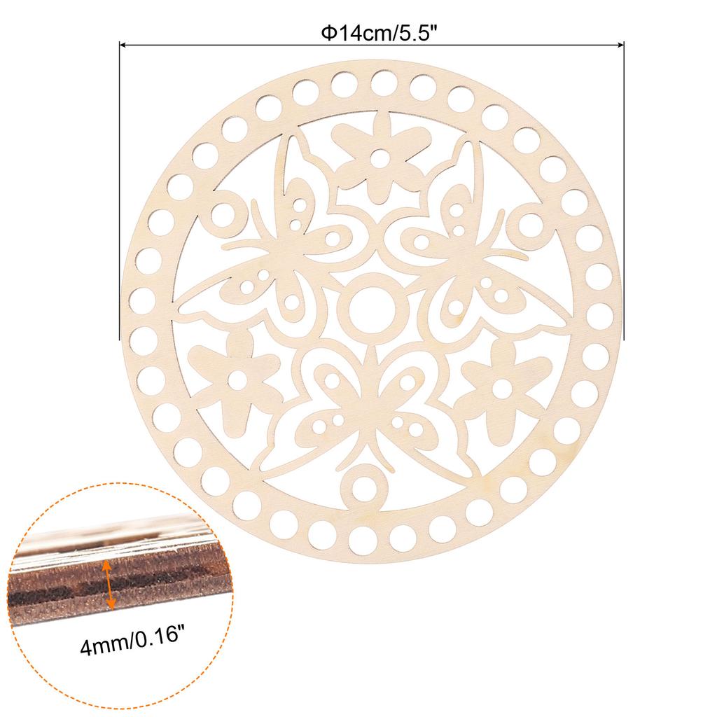 2 Stück Runder Korbboden Häkelkorb-Basis Holzkorbboden 5,5" Häkeltaschenboden für DIY Korb Häkeltasche Weben