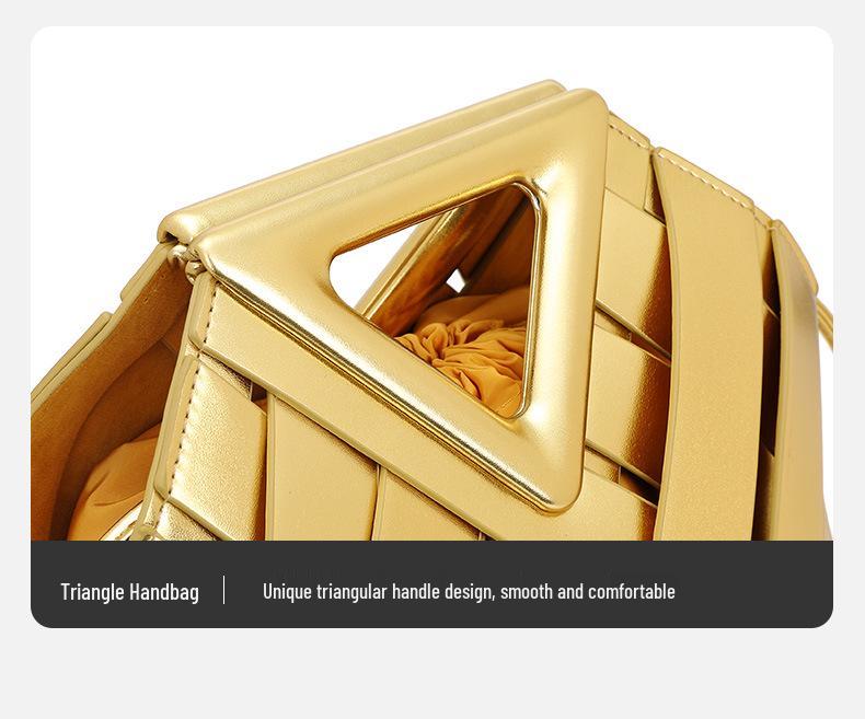Magnetic Buckle Woven Triangle Women's Handbag - Large Capacity Crossbody Bag