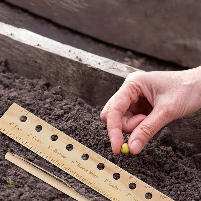 Planteringslinjal Set Sådd Trädgårdsmall Avståndsmätare Verktyg med Planteringspinne Avståndsmarkör Noggrant Trädgårdsverktyg Precist