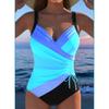 Sexy One Piece Swimsuit Swimwear Women Leaf Print Patchwork Cross Straps Backless Beachwear Bathing Suit Banadores Mujer