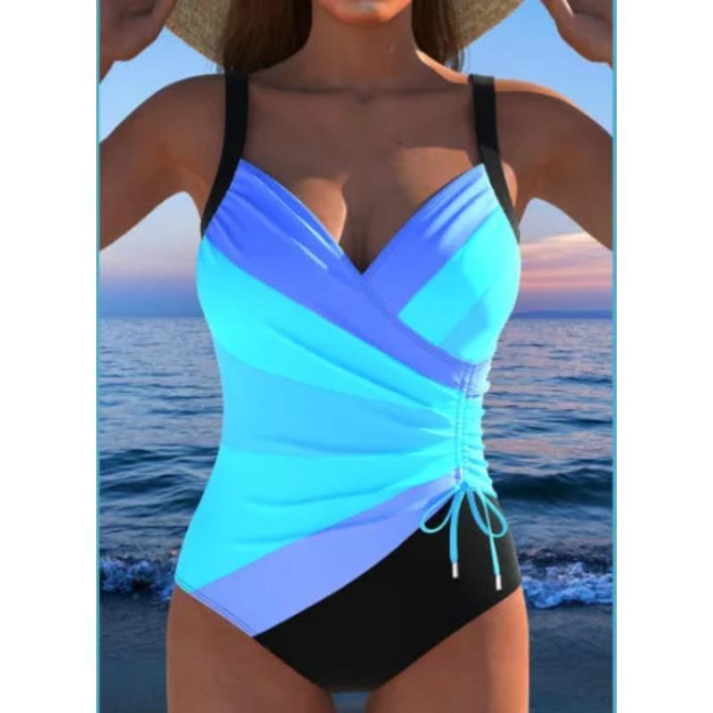 Sexy One Piece Swimsuit Swimwear Women Leaf Print Patchwork Cross Straps Backless Beachwear Bathing Suit Banadores Mujer