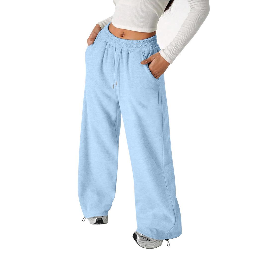 Unisex Kids Color Loose Fit Wide Leg Sweatpants Casual Joggers