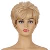 Syntetické Přírodní Blond Paruky Krátké Bob Vlasy Denní Párty Paruka pro Ženy Styl Přirozených Vln Maminkovská Paruka s Ofinou Elegantní Ženská