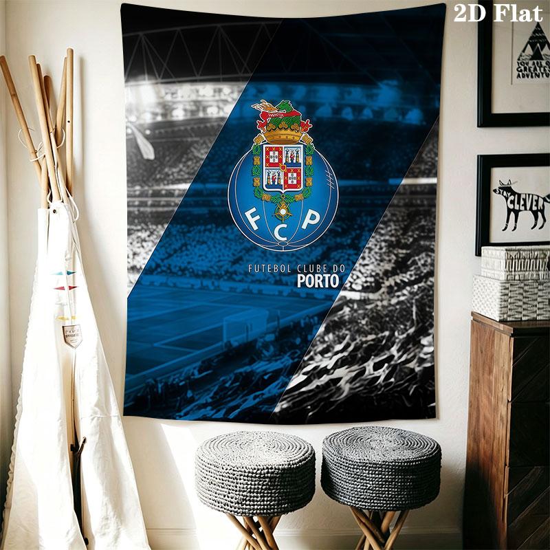 FC Porto Poster Wandbehang Gedruckte Stoffdecke Dekorative Wandteppiche für Schlafzimmer Wohnzimmer Heimdekoration