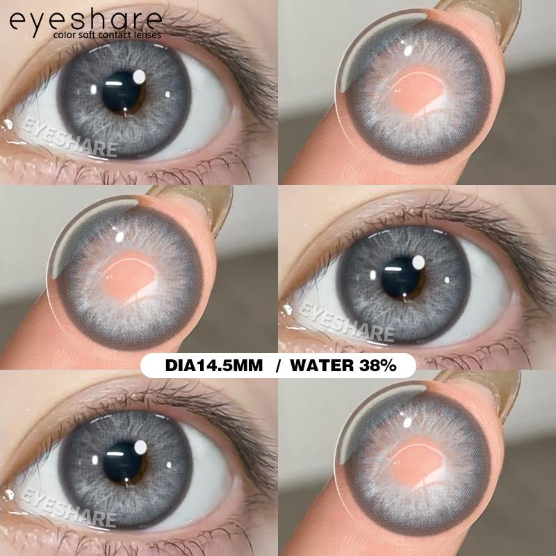 COD Eyeshare 1 Pair Blackspot Gray Contact Lenses for Eyes Natural Brown Eye Softlens Yearly Blue Lens Green Contacts