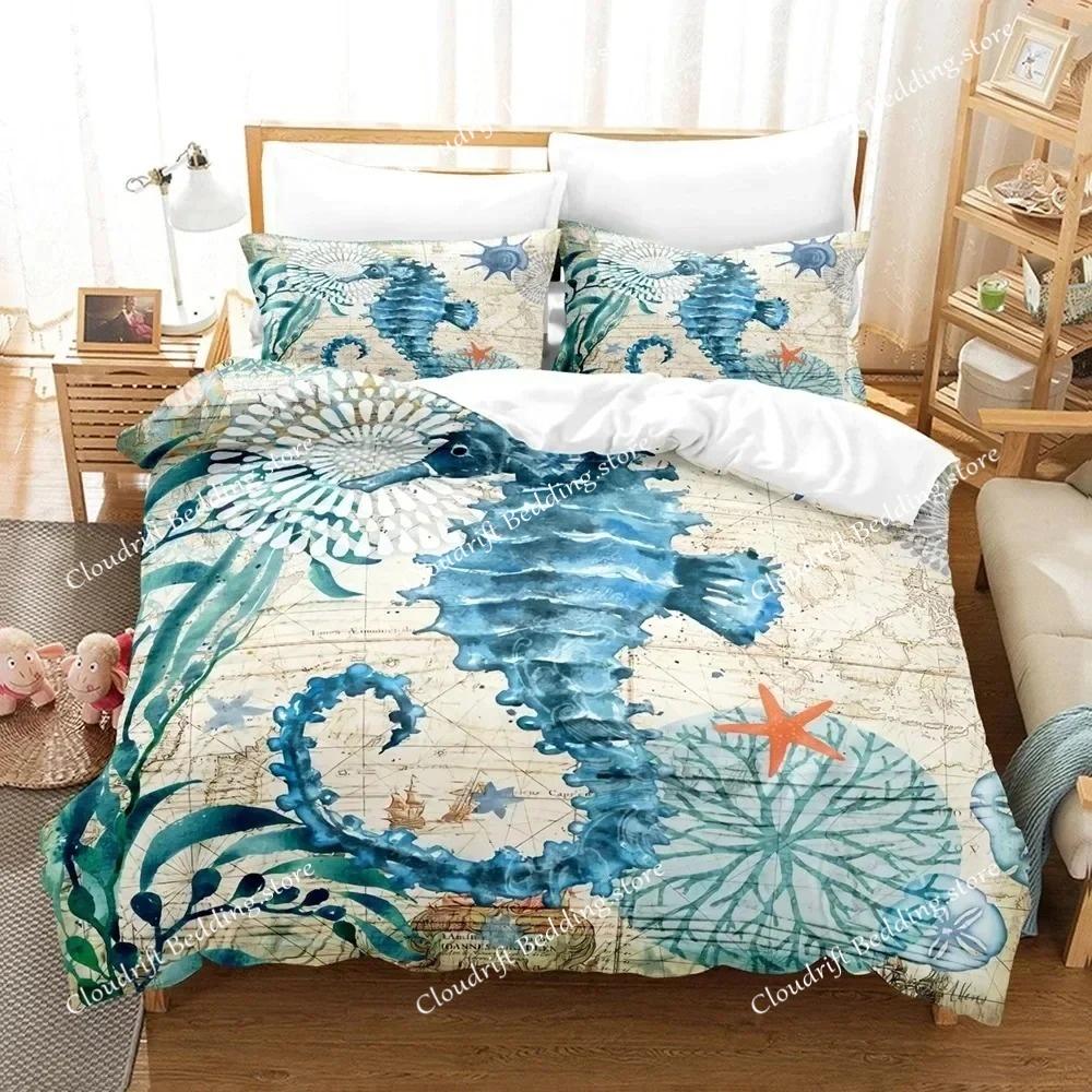 Ocean World Bedding Set Single Twin Full Queen King Size Jellyfish Bed Set Aldult Boys Bedroom Duvetcover Sets 3D Print