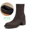 Krazing Po Flock Winter Round Toe Size 33 Western Boots Size 43 Thick High Heels Concise Style Ankle Boots