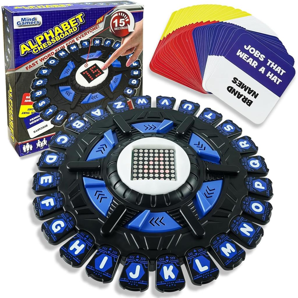 24-Key Crazy Alphabet Board Game 36 Cards 144 Categories Fast Rhythm Word Game 3D Early Learning Fast-Paced Board Game Party