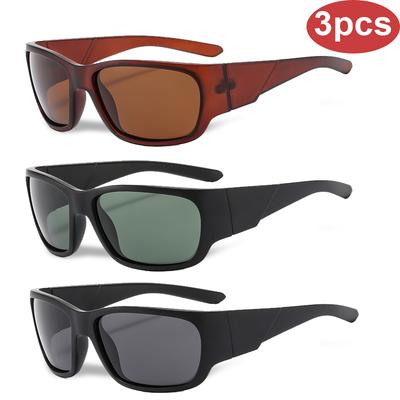 3pcs Sets Square Frame Polarized Sunglasses Brand Male Sun Glasses Women Outdoor Sports Road Bicycle Eyewear Unisex