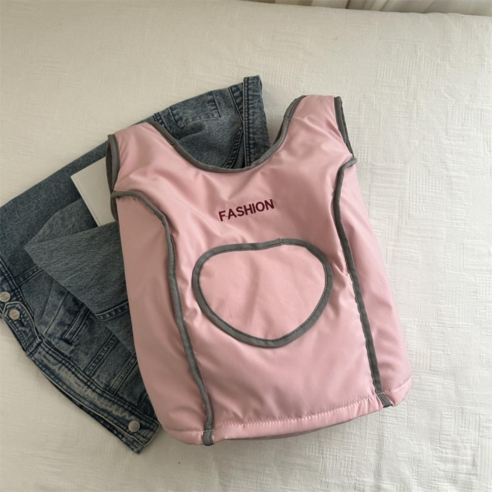 

Вышивка букв Студенты Школьная сумка Нейлоновая сумка через плечо Портативный Любовь Жилет Рюкзак Подросток розовый