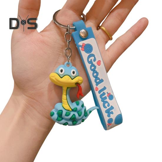 

Брелок в виде змеи, подвеска «Год змеи», милый мультяшный зодиакальный талисман в виде змеи, подвесное украшение для рюкзака, подарок для всех возрастов синий