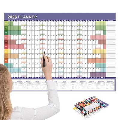 2026 Miesięczny Kalendarz Ścienny Pełnoroczny Kalendarz Ścienny Wielokrotnego Użytku Organizer Zarządzania Planer Kreatywny Kalendarz Ścienny Schemat Planowania