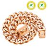 19MM Chew Proof Stainless Steel Gold Dog Chain Collar with Solid Buckle Pet Chains Collars for Large Dog