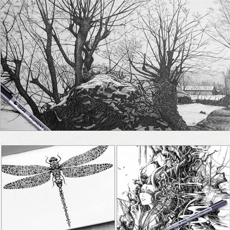 Xiaomi Waterproof Needle Pen for Art Black Hand-Drawn Hook Stroke Sketch Artist Sketching Tool Art Marker