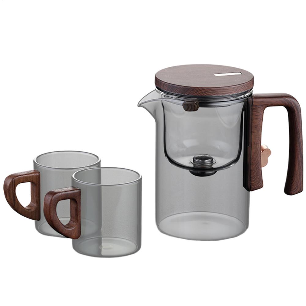 Glass Tea Pot Kettle Infuser 520ML/720ML Teapot Water Separation Inner Magnet One Click Magnetic Switchs Tea Filtration Cup Set