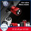 För Volkswagen VW Bilstyling Metalliska Bil Däckventilhattar Dammförebyggande Tillbehör För R Volkswagen Magotan R-Line Touran GTI B