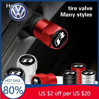 Für Volkswagen VW Auto Styling Metall Auto Reifenventilkappen Staubschutz Zubehör Für R Volkswagen Magotan R-Line Touran GTI B