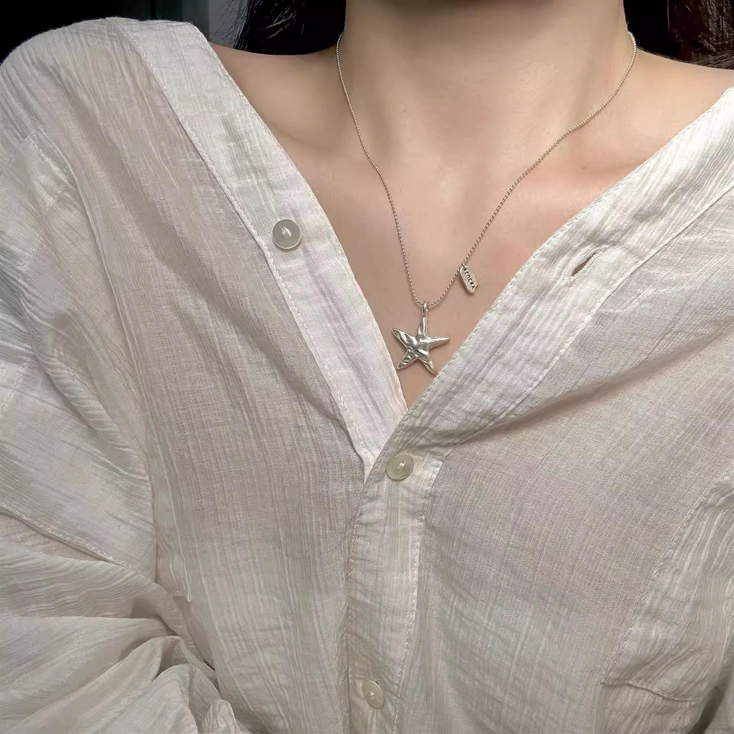

Shiny Star Pendant Necklace Y2k Zircon For Women 2025 Fashion Pentagram Copper Color Choker Chain Zircon Charm Necklace