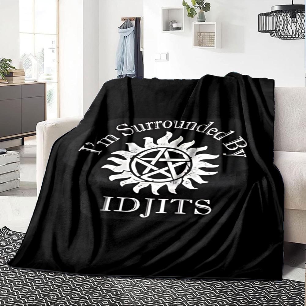 1pc Supernatural IDJITS Soft Warm Throw Blanket Nap Blanket For Couch Sofa Office Bed Camping Travel,Comfortable