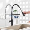 Robinet de cuisine - CECIPA - Noir - Acier inoxydable - 2 fonctions - Rotation 360°