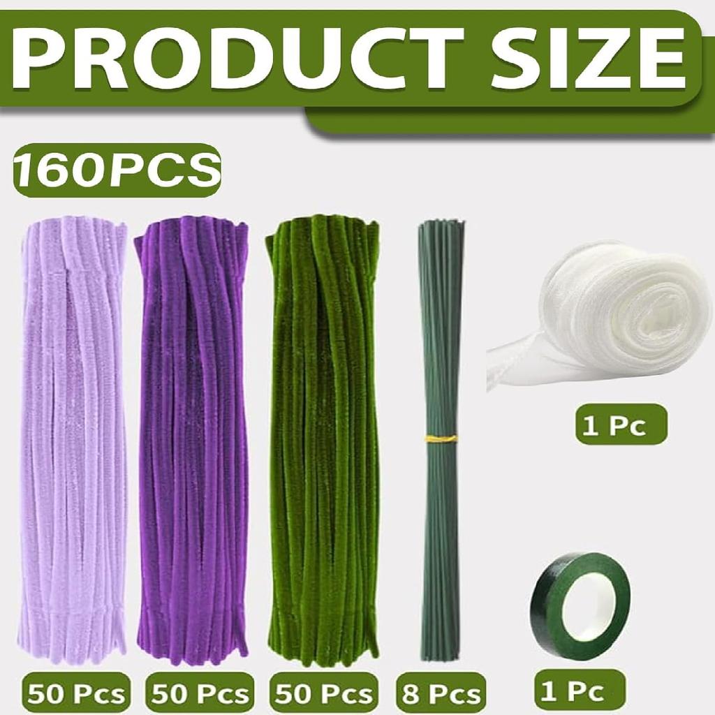 Pipe Cleaners Set 11.8 Inch Pipe Cleaners Chenille Stems Craft Supplies Bulk for Tulip Bouquet Making, Art DIY Craft Projects
