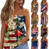 Women's Fashionable Sexy Backless Elastic Independence Day Print Bandeau Top