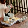 Chinese Hand-Painted Celadon Ceramic Kung Fu Tea Set