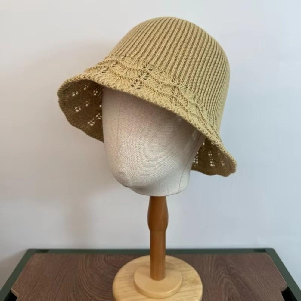 Sun Protection Women Sun Hat Wave Pattern Fisherman Hat New Knitted Fisherman Hat Women's Spring