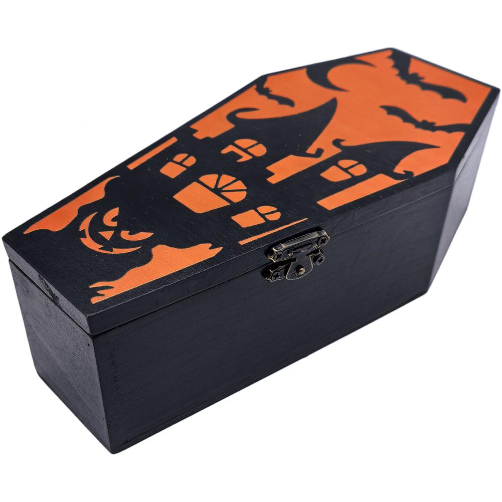 Ample Storage Capacity Halloween Candy Box Wooden Storage Container