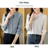 2023 Spring Women's Cotton Jacquard Shirt with Doll Collar and Long Sleeves