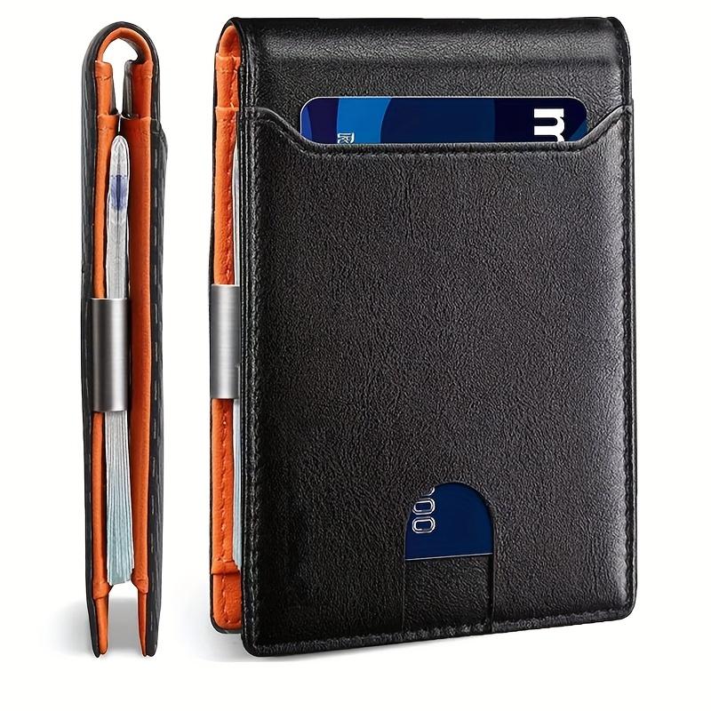 Portafoglio intelligente sottile da uomo in vera pelle RFID 2023 con clip per carta di credito per soldi Mini titolare della carta portafoglio sottile da uomo con blocco