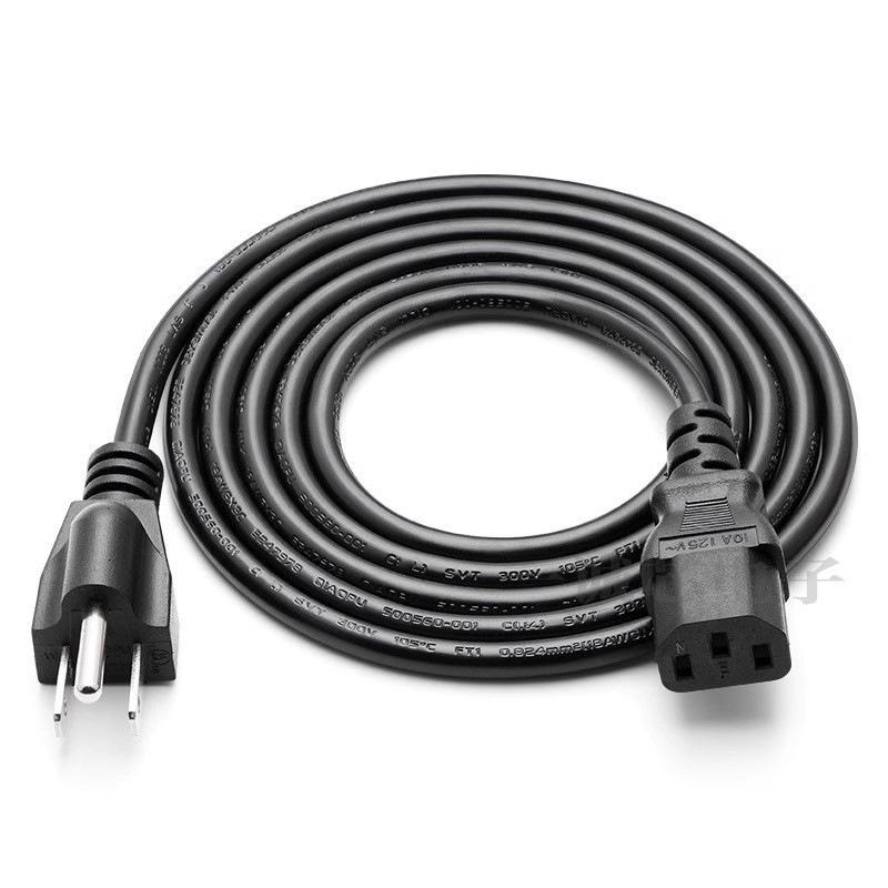 US Certified 3-Pin Y-Shape C13 Power Cord for Computers & Printers