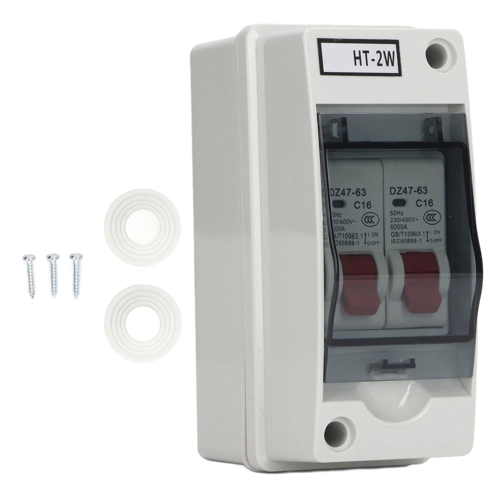 

Miniature Circuit Breaker DZ47 63 16A 230V 400V 2 Pole Waterproof Home Circuit Breaker for Outdoor D