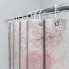 Delicate Pink Floral Shower Curtain Decorative Watercolor Print for Bathroom Polyester Fabric with Rings Various Sizes Available