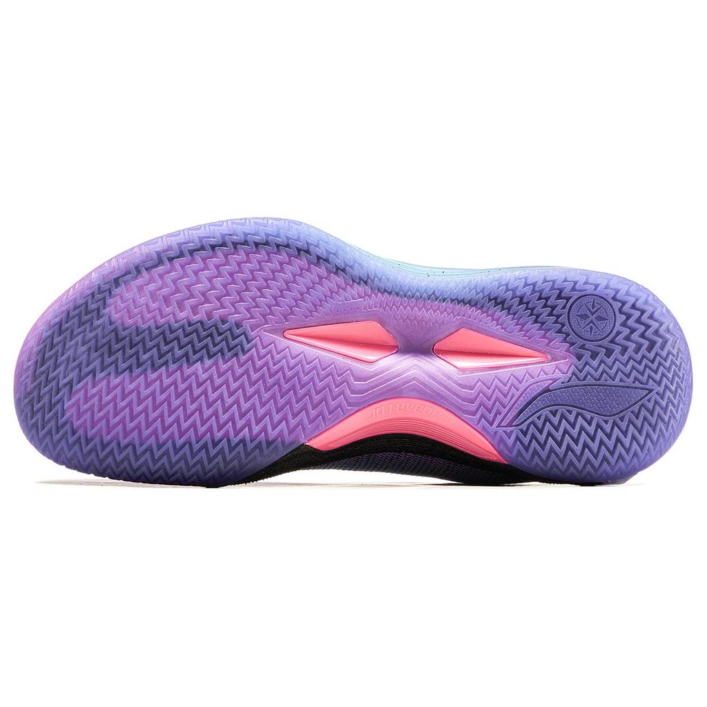 New LiNing Blade 4V2 Cushioned Slip Resistant Lightweight Rebound Low Top Performance Basketball Shoes Men's Blue Purple ABAU037-9