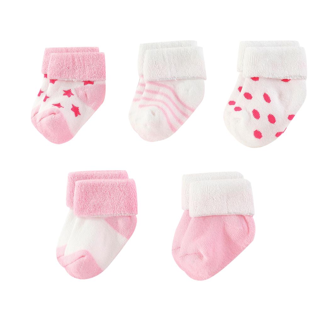Unisex 5 Pairs Cotton Baby Boys Socks Newborn Solid Color Baby Girls Socks Sets 0-12M Infant Supplies Accessories Bebes
