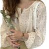 French Style Chic Floral Blouse for Women New Spring Summer Design Loose Fit Long Sleeve Casual Shirt