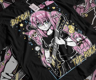 Hitori Gotou Bocchi the Rock T-shirt Kawaii Αστείο Yamada, Nijika Ijichi Μπλουζάκι