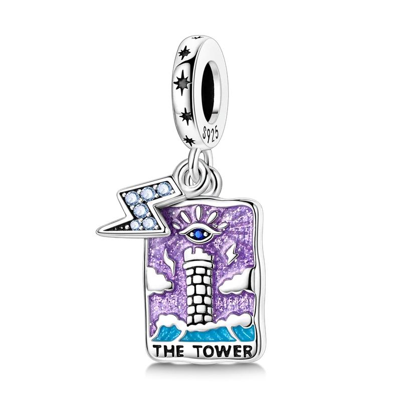Plata 925 Arcanos Mayores Arcanos Menores Cartas de Tarot Colgantes Amuletos Encaje Original Pulsera DIY Collar Joyería de Cumpleaños
