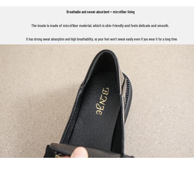 Weiwei Girl 600-32 Vintage Černé Mašličkové Kožené Mokasíny - Dámské Boty na Silné Podrážce na Jaro/Podzim