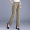 Women's Plus Size High Waist Cropped Wide Leg Pants – Elastic Waist Stretchy Polyester Trousers (Sizes XL-6XL)