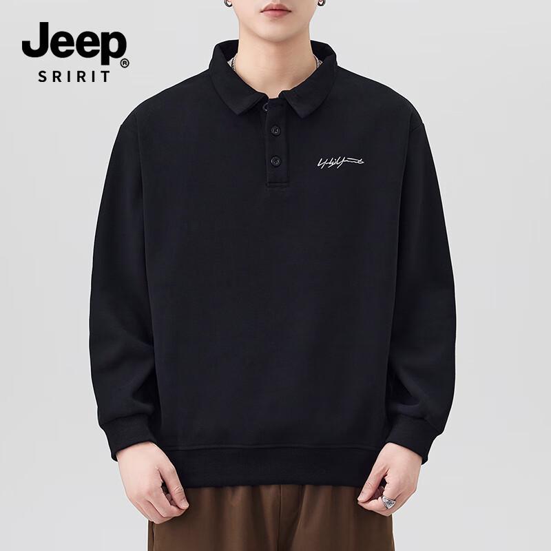 

JEEP SPIRIT Men s Polo Neck Pullover Sweatshirt 8911 3XL