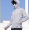 Summer Breathable Ice Silk UV Protection Jacket Lightweight Outdoor Fishing Sun Protection Thin Coat with Hood and Full Zip