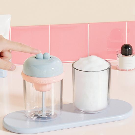 Electric Frother, Bunny Ear Design Food-Grade Foam Cleaner, Portable Face Lathering Tool, Safe Portable Travel Face Cleanser Tool
