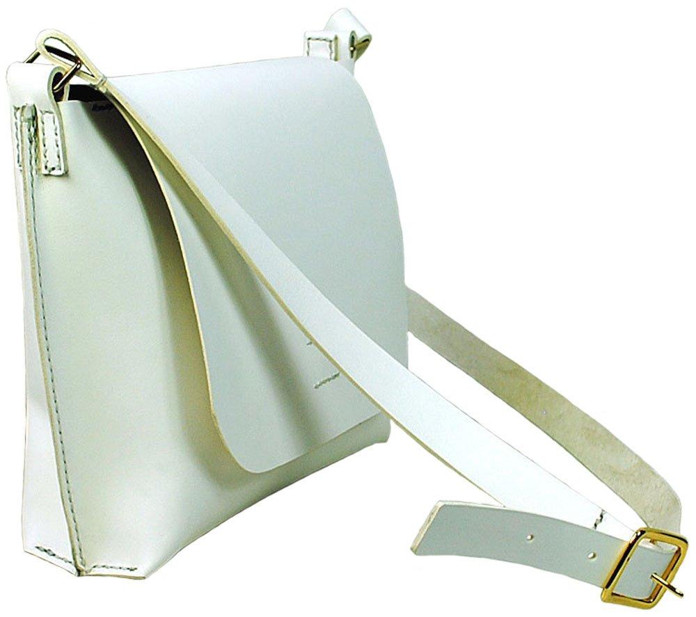 Zenith Genuine Leather Hand-Stitched Shoulder Bag for Men and Women, B-0139 (White)